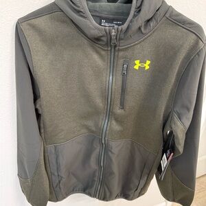 Under Armour Kids Jacket in Olive and Neon Yellow